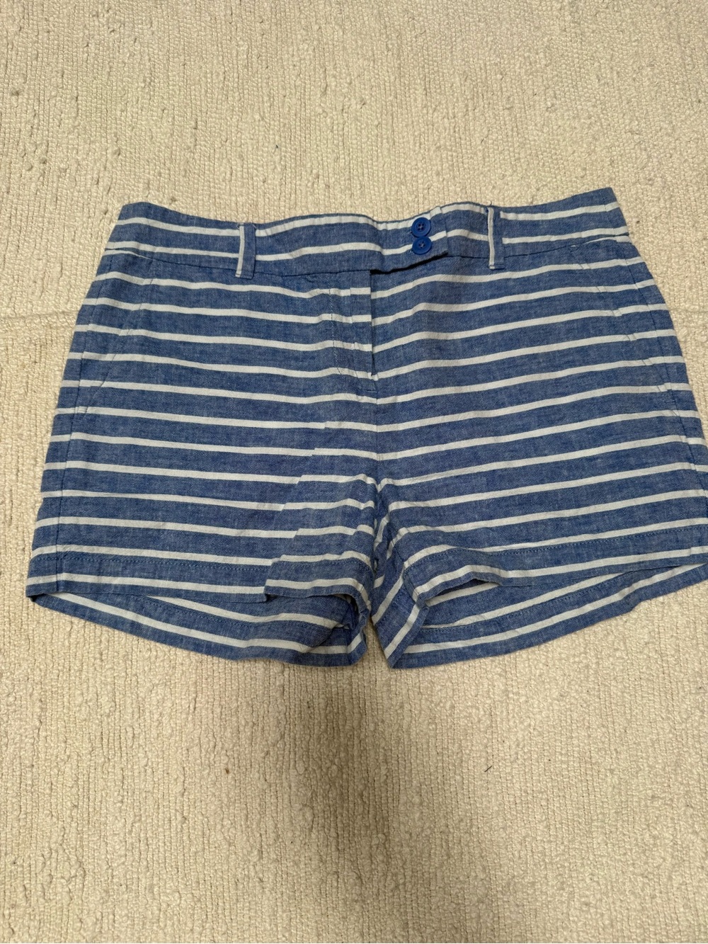 Vineyard Vines Linen Blend Shorts Striped Size 10 Spring Summer Nautical Beach